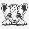 Creative Peeking Big Cat Clipart