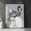 Unique Flamingo Stencil SVG - Free Download