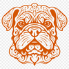 Ornate Bulldog In SVG, PNG, PDF And DXF File Formats - Free