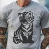 Beautiful Sitting Tiger - DXF Digital File