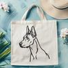 Stylized Head Illustration of a Doberman Pinscher A simple line drawing of a Doberman Pinscher's head, suitable for vector art projects.