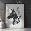 Ornate Doberman Pinscher In SVG & DXF