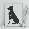 Artistic Sitting Great Dane - DXF