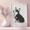 Sitting Corgi Stencil - PNG Free Download