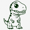 Cute Baby Dinosaur In DXF - For Free Download, Commercial Use