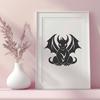 Artistic Dragon Printable Artwork - Free PNG