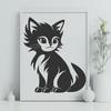 Cute Cat Stencil - Free PNG Download