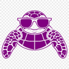 Beautiful Sea Turtle Wearing Sunglasses PNG