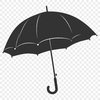 An open umbrella with a sturdy handle and colorful canopy, ideal for rainy days.