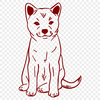 Artistic Sitting Shiba Inu Design