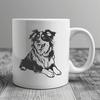 Artistic Laying Australian Shepherd - DXF