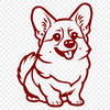 Unique Sitting Corgi In DXF - Commercial Use