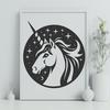 Unicorn Digital Artwork In SVG, PNG, PDF And DXF Formats