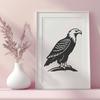 Beautiful Perched Eagle - DXF