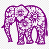 Floral Elephant SVG