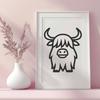 Standing Highland Cow Printable Artwork - SVG Free Download