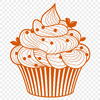 Artistic Cupcake Vector Drawing