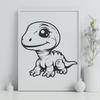 Beautiful Baby Dinosaur Vector Drawing