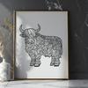 Artistic Highland Cow In PDF - Free Download