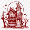 Free Haunted House SVG, PNG, PDF And DXF Files