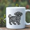 Full Body Standing Havanese Illustration A standing, full-body portrait of a Havanese dog breed.