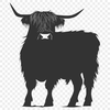 Unique Standing Highland Cow Vector Art - SVG