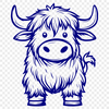 Highland Cow Vector Art In PNG & SVG - Free Digital Download