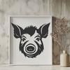 Beautiful Hog Vector Craft File In PDF For Free Download