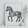 Horse Digital Drawing In SVG, PNG, PDF And DXF File Formats