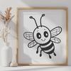 Flying Bee Vector Art