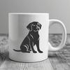 Artistic Sitting Labrador Retriever Vector Illustration