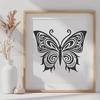 Ornate Butterfly In DXF