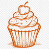 Free Artistic Cupcake Vector Image