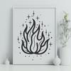 Blazing Design Element for Cutting Projects A fiery design element for cutting or laser engraving projects.