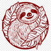 Free Artistic Sloth Vector Illustration