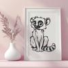 Artistic Lemur In PNG Format - Free Download