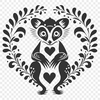 Ornate Lemur SVG, PNG, PDF And DXF Files