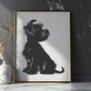 Sitting Miniature Schnauzer PNG - Vector Craft File For Commercial Use