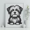 Unique Sitting Morkie Clipart - DXF