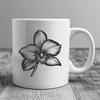 A detailed vector illustration of a blooming orchid plant with delicate petals and stems.