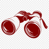 High-quality SVG icon of a pair of binoculars with clear lenses, suitable for outdoor activities such as camping.