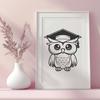 Artistic Owl Vector Drawing