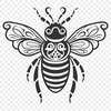 Bee Vector Drawing In SVG, PNG, PDF And DXF File Formats