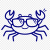 Artistic Crab Wearing Glasses PNG