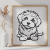 Artistic Sitting Dog Printable Artwork