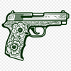 Creative Pistol Illustration In PNG For Free Download