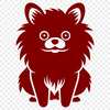 Sitting Pomeranian DXF - Clip Art For Commercial Use