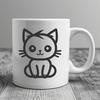 Cute Cat Vector Image - Free DXF