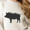 Domesticated Pig Silhouette A full-body illustration of a standing domesticated pig.