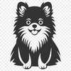 Artistic Sitting Pomeranian SVG